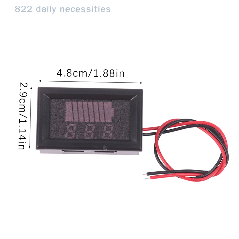Car Battery Charge Level Indicator 12V 24V 36V 48V 60V Lithium Battery Capacity Meter Tester Blue Display LED Tester Voltmeter