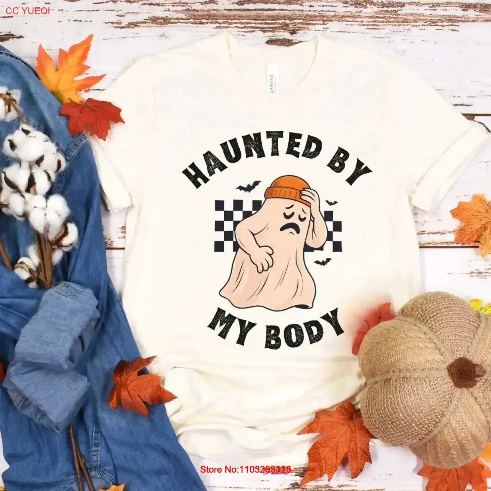 Chronic Illnesses Fall Halloween T Shirt Invisible Illness for Friend My Body Is Haunted Spooky Spoonie Fibro POTS vintage