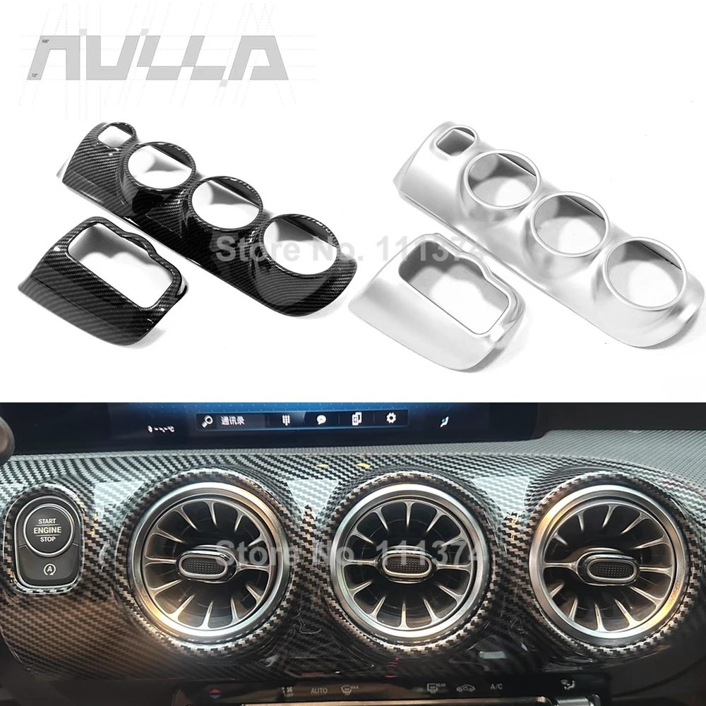 

Carbon for Mercedes Benz W177 A-Class A200 A220 A250 2019 2020 CLA C118 Middle Air Outlet & Left Center Console Cover Trim