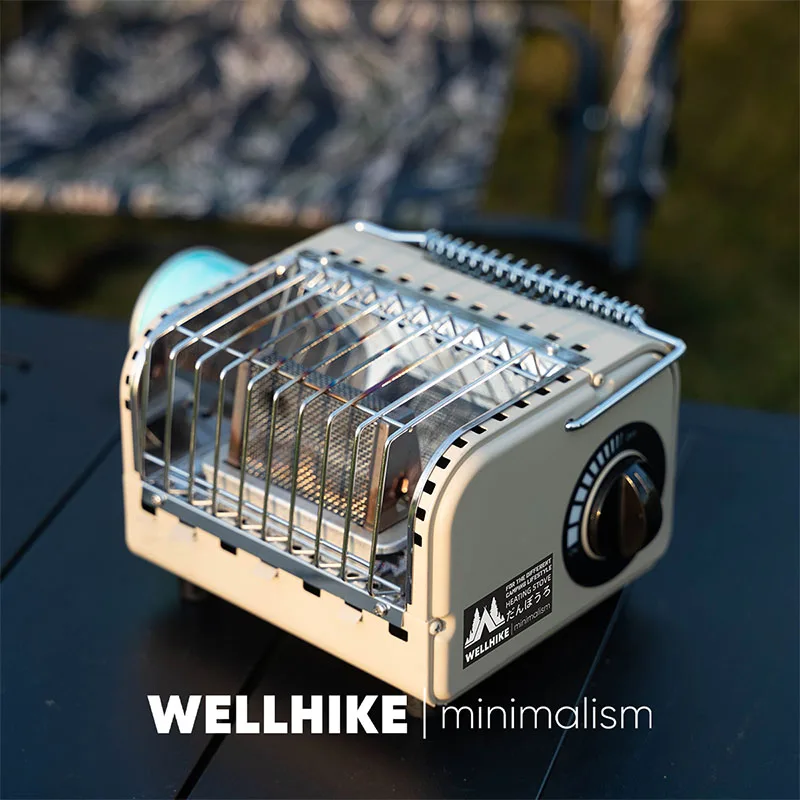 WELLHIKE-estufa calefactora portátil para acampar al aire libre, Mini Cassette, calentador de manos, estufa multifunción, chimenea sin humo