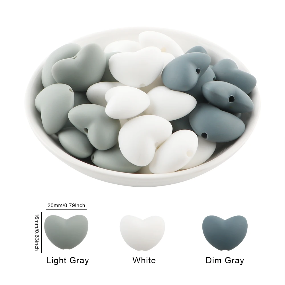 10 Stuks Hot Heart Siliconen Kralen Losse Charme Kraal Diy Ketting Armband Handgemaakte Accessoires Voor Sieraden Maken