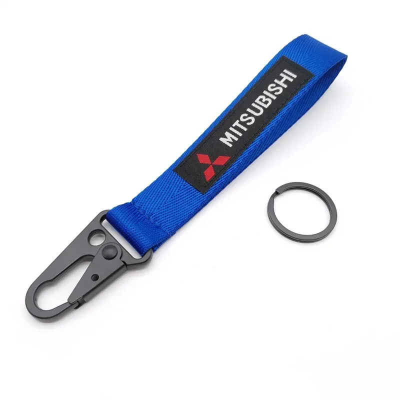 Car Emblem Keychain Lanyard Hanging Strap Metal Key Ring for Mitsubishi Lancer Asx Outlander PAJERO L200 Atuko Jinxuan ASX Yige
