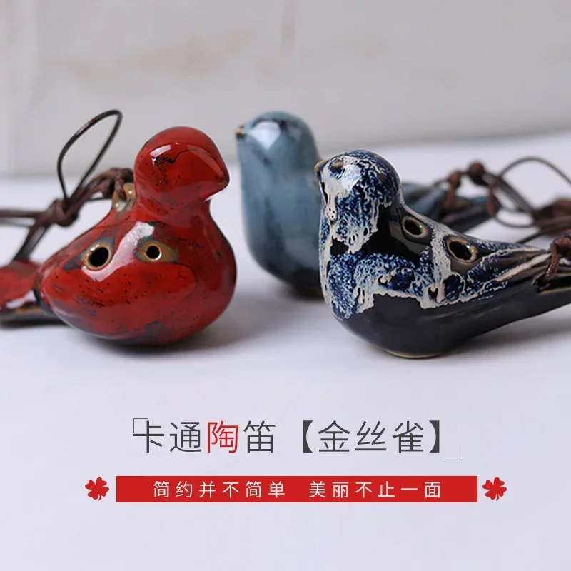 Ocarina Instrument Instruments Designed Legend Whistle Scary Stl Wooden Holes Bird Beginners Kids 6 Color Random