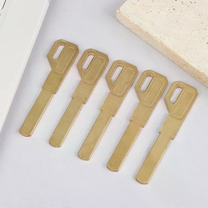 Copper Key Embryo Fingerprint Lock Password Lock Super D Key Blank Smart Lock Lengthened Flat Key Blank 5Pcs