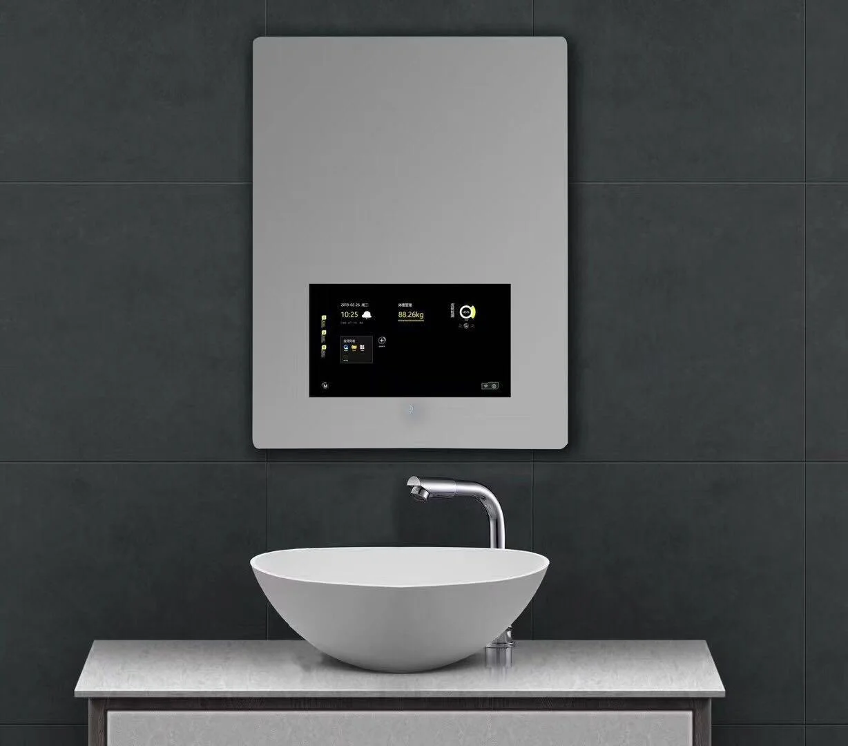 18.5inch Mirror Advertising Machine Bathroom Smart Mirror Human Body Interactive Sensing Waterproof Magic Mirror Display