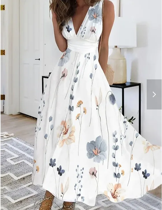 Vestidos Summer Women Dress 2024 Elegant Party Sleeveless Long Dress Robe Sexy Bohemian Print Dresses Vestidos Casual Sundress