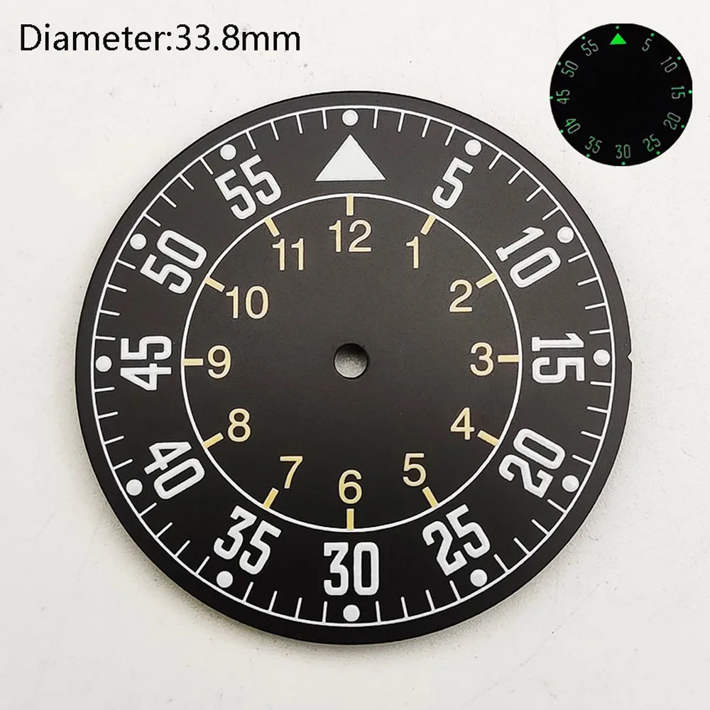 Quadrante NH35 da 33,8 mm quadrante pilota verde blu NH35 per il Giappone NH35 movimento meccanico automatico IW328201 watchmods possono personalizzare il logo