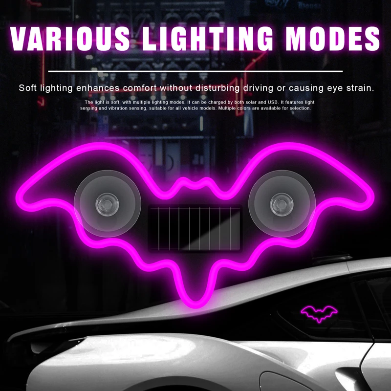 Solar Car Warning Light USB Rechargeable Sensor Auto Interior Decor Lamp 31 LED Suction Cup Mount Strobe Atmosphere Light 2026