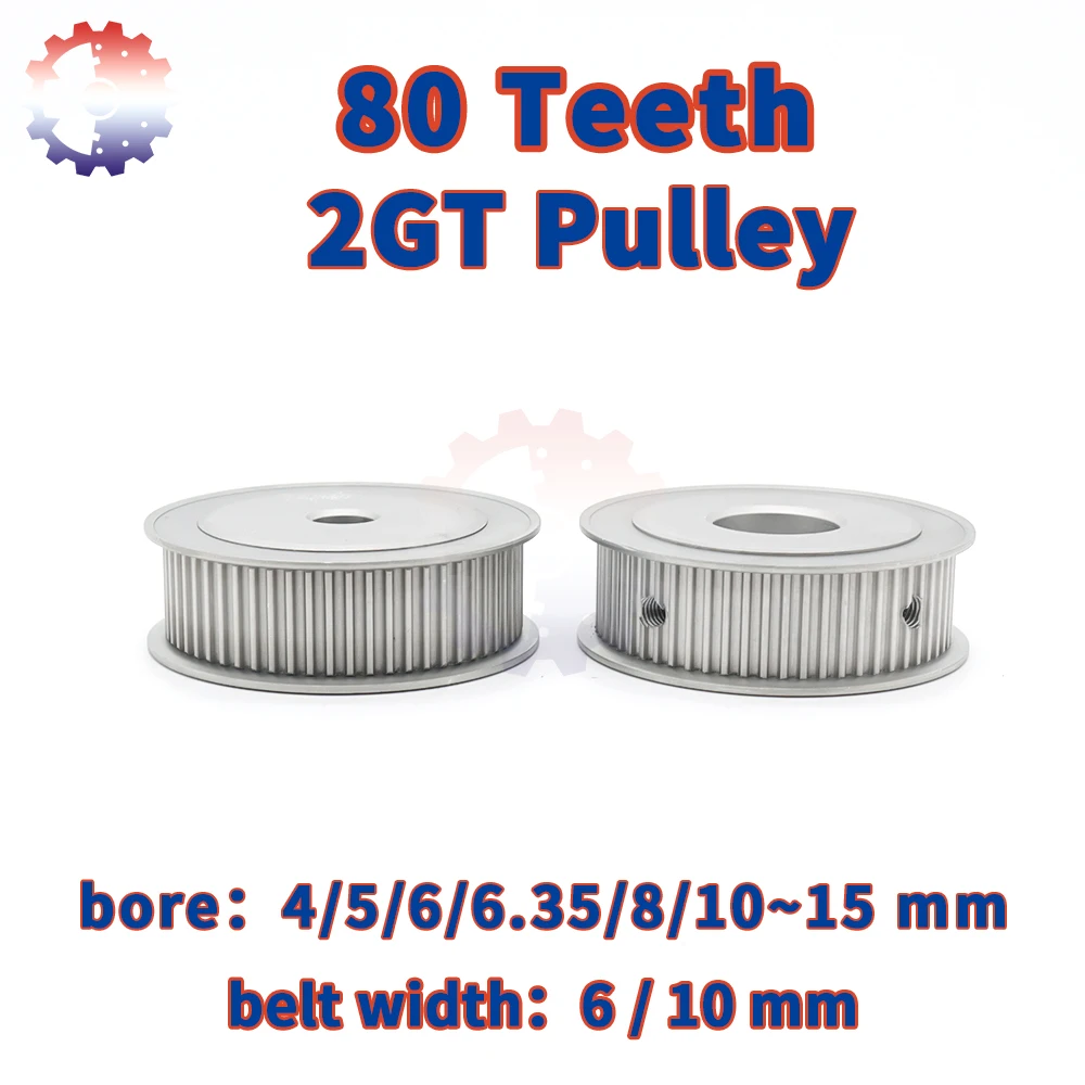 

80Teeth 2GT Toothed Pulley 2M 80T Belt Pulley Width 6/10mm 2GT 80 Teeth Timing Pulley 3D Printer CNC Parts GT2 Synchronous Wheel