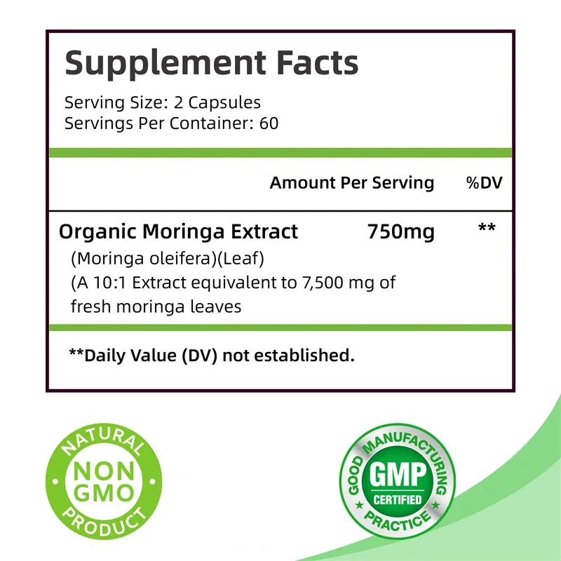 Moringa Leaf - Antioxidant, For Digestion, Supports Intestinal Health, Boosts Energy and Immune System, Promotes Metabolism