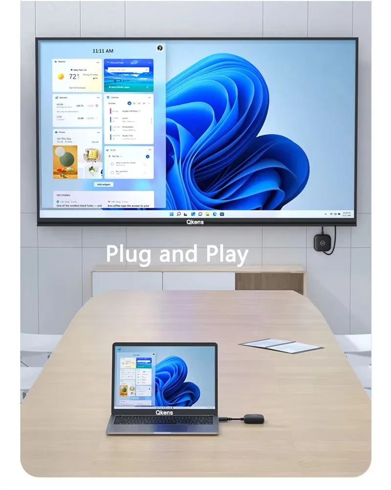 50-metrowy bezprzewodowy nadajnik i odbiornik wideo HDMI typu C Adapter wyświetlacza TV Stick do kamery PC Laptop do projektora TV — zdjęcie produktu 3