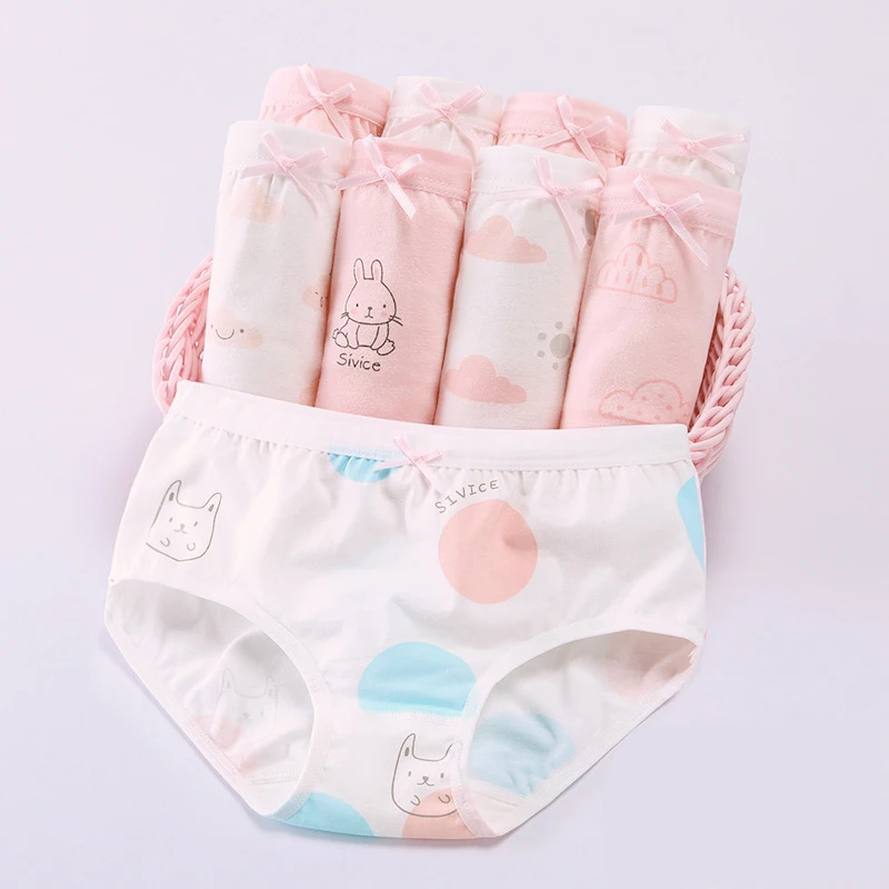 Baby Cotton Girls Panties Children's Panties Women Antibacterial Cotton Breathable Kids Big Hip-Hugging Student Triangle Pants