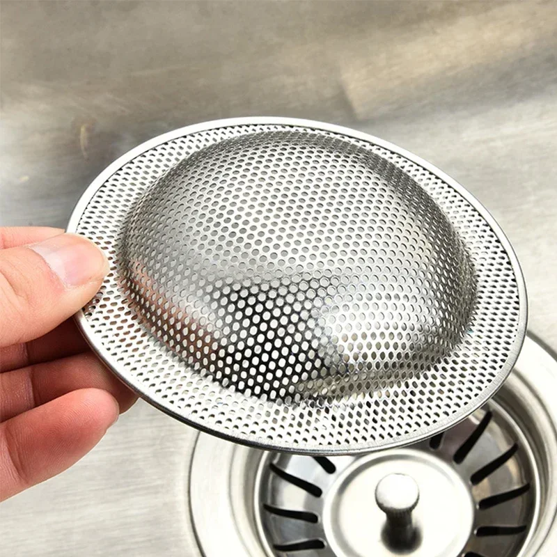 1Pcs Kitchen Sink Filter Stainless Steel Mesh Sink Strainer Filter Bathroom Sink Strainer Drain Hole Filter Trap Waste Screen