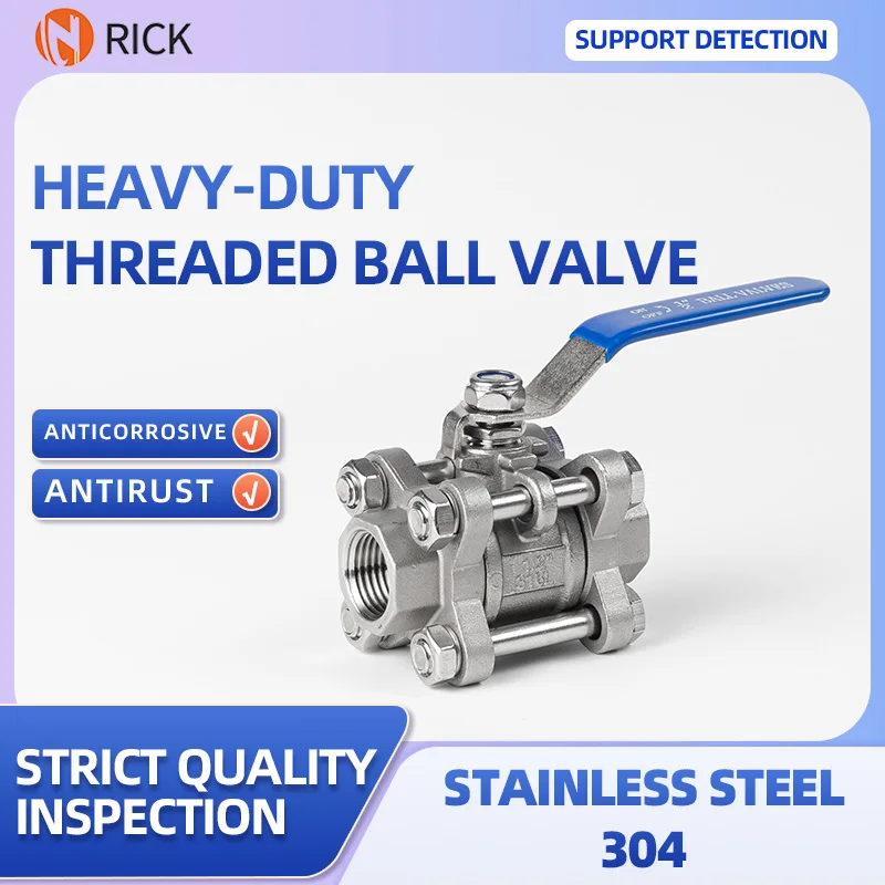 

Шаровой кран с внутренней резьбой из нержавеющей стали 304, Q61F-16P, резьбовая пряжка, средний утолщенный, устойчивый к высоким давлением, ручной клапан, переключатель