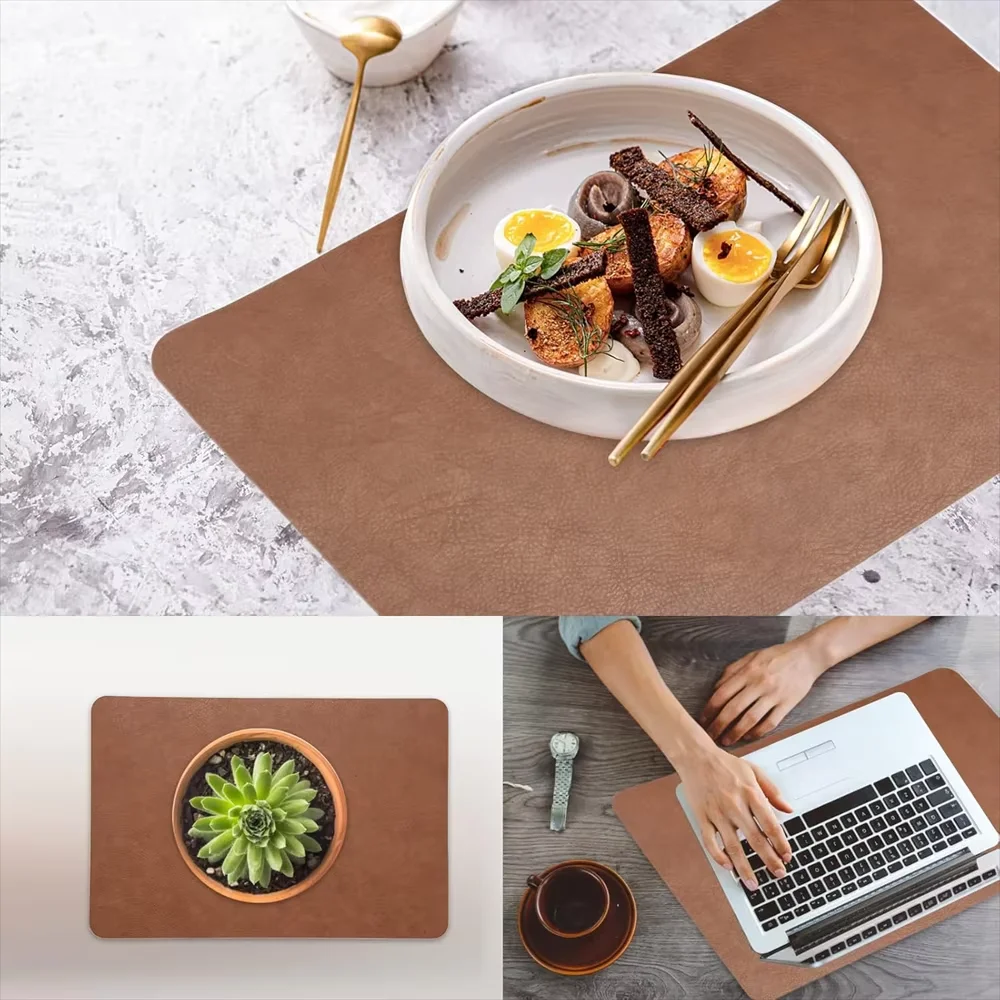 Cowhide Pattern Leather Placemats 6