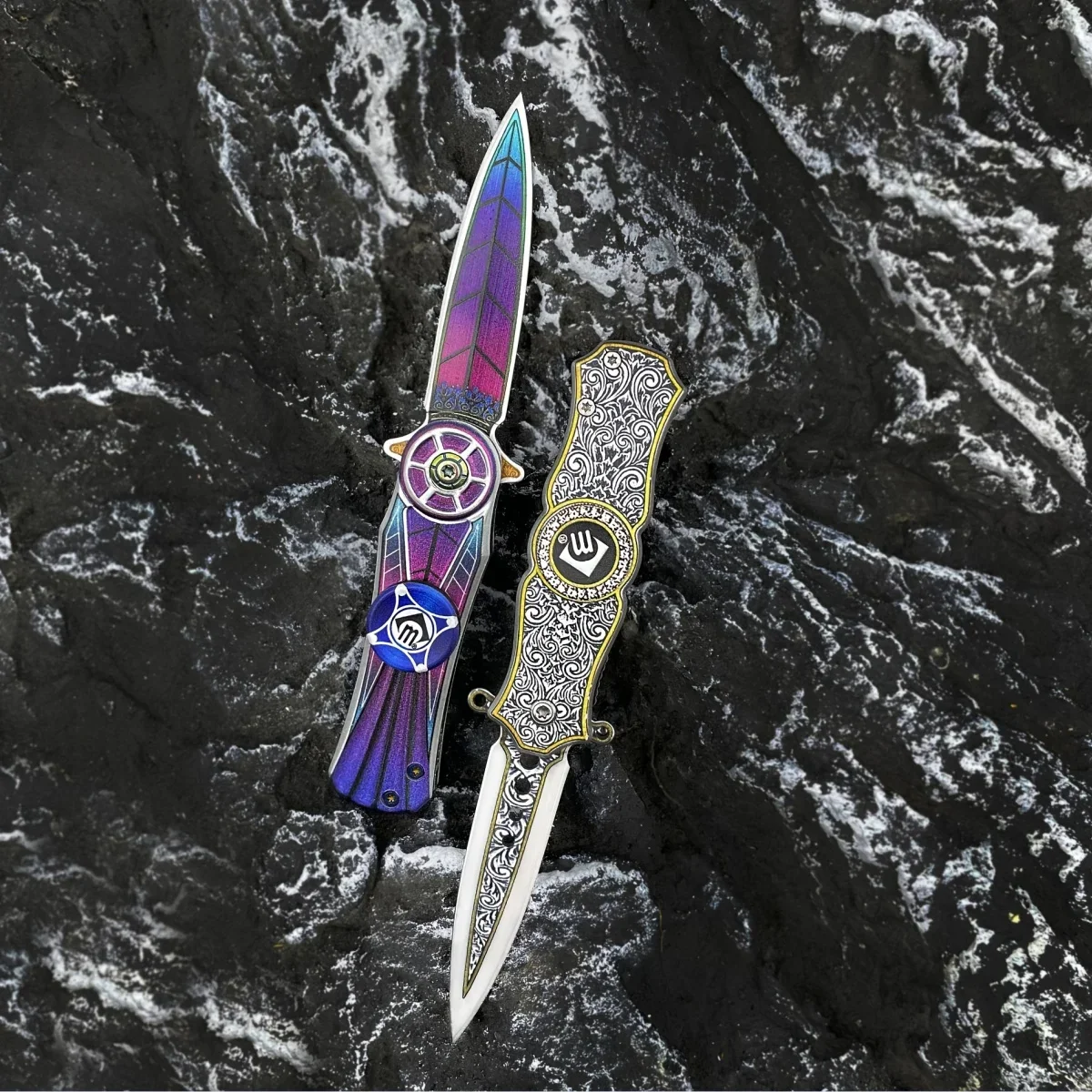 2024 new Fingertip Rotating Gyroscope Knife EDC Multi functional Folding Knife Outdoor Camping Survival Pocket Knife