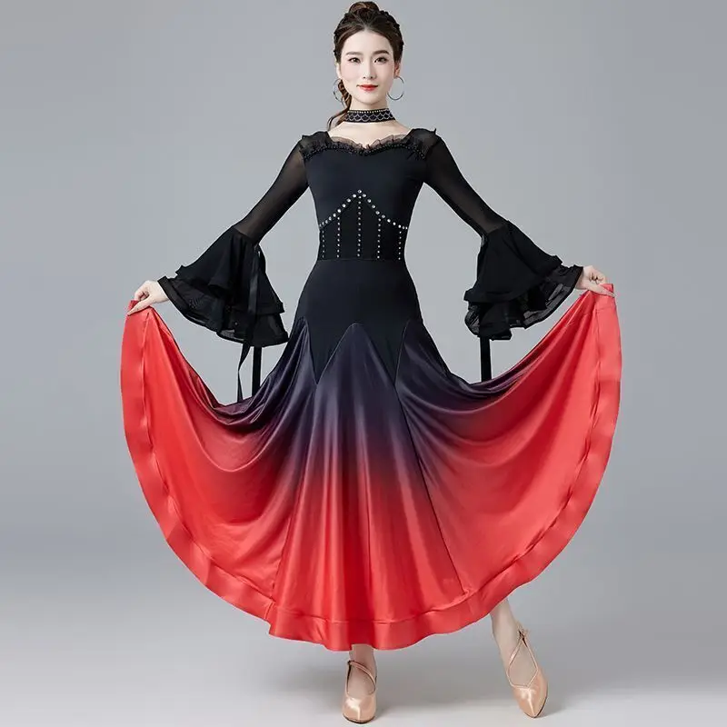 Modern Dance Skirt New National Standard Waltz International Fashion Competition Performance with Large Swing Gradient Dress