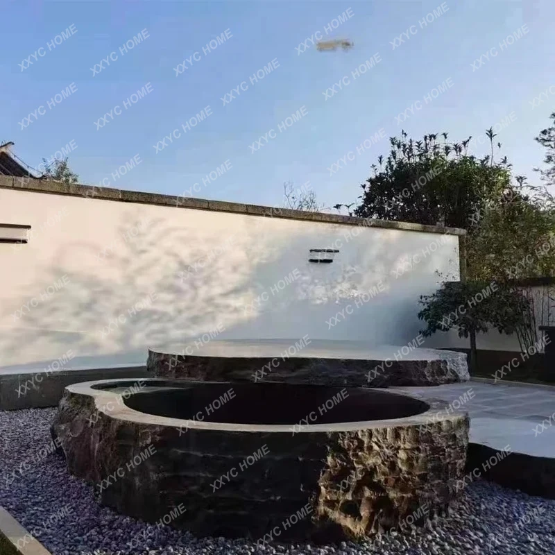 A15 حديقة حجر الجبل الأسود الطبيعي وعاء الماء الحجر الخام حديقة كبيرة العقارات المشهد المناظر الطبيعية الحجر #4