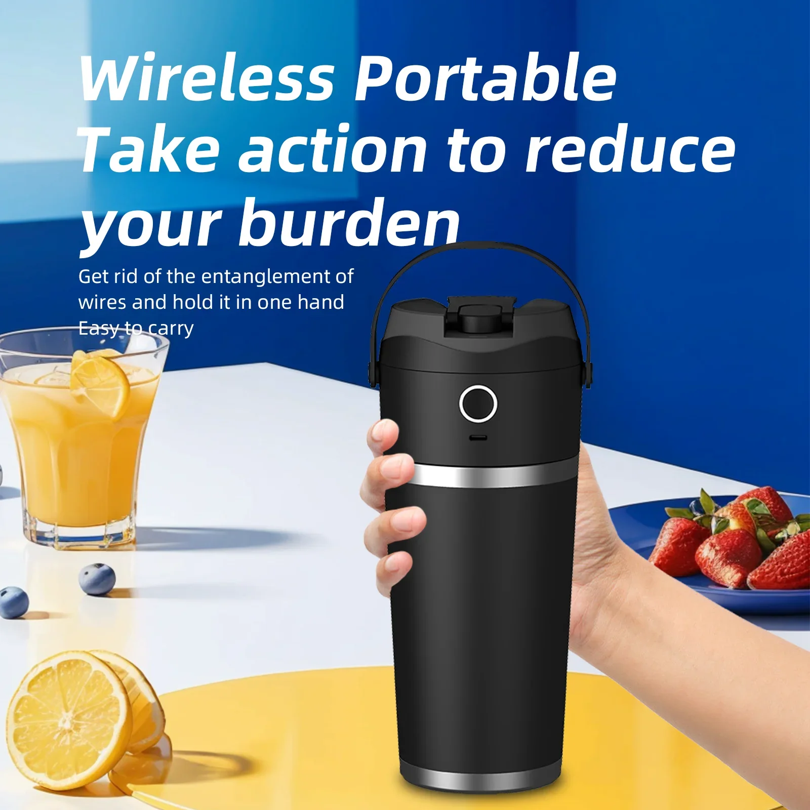 ポータブル食品ブレンダーカップオレンジスムージーフルーツジューサー抽出機 USB ポータブルジュースティーカップミキサー