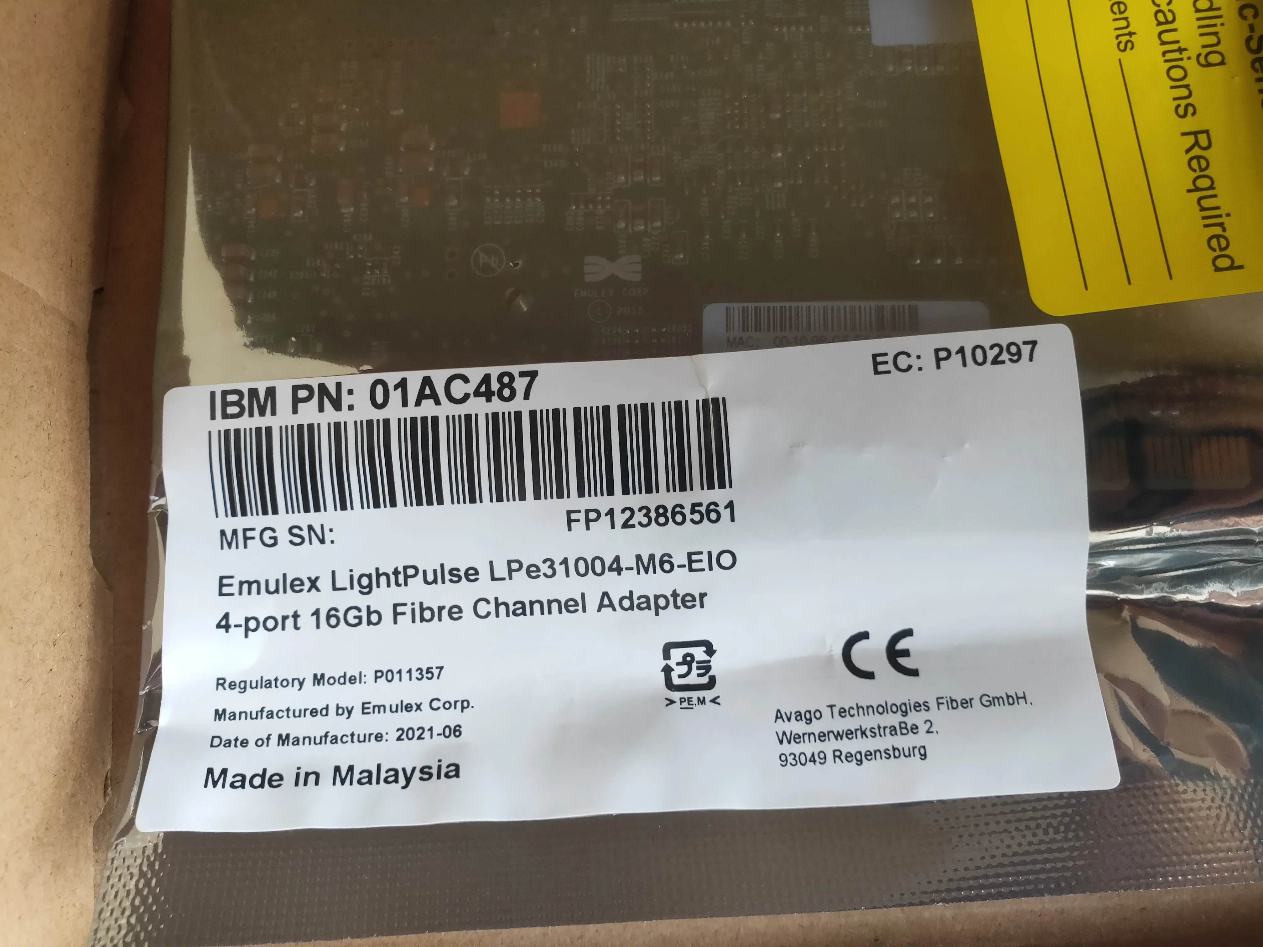 LPE-31004-M6 P10297 00VVY984 IBM01AC487 Emulex 16g Channel Card 4-Port 16gb Fibre Channel Adapter Universal Compatible HBA Card