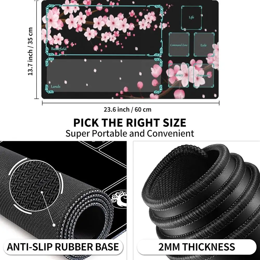لوحة ماوس الكرز ذات طابع خيالي TCG سجادة لعب الألعاب سجادة لعب مبارزة للمبتدئين بطاقة معارك قائد 14*24 بوصة لوحة مكتب
