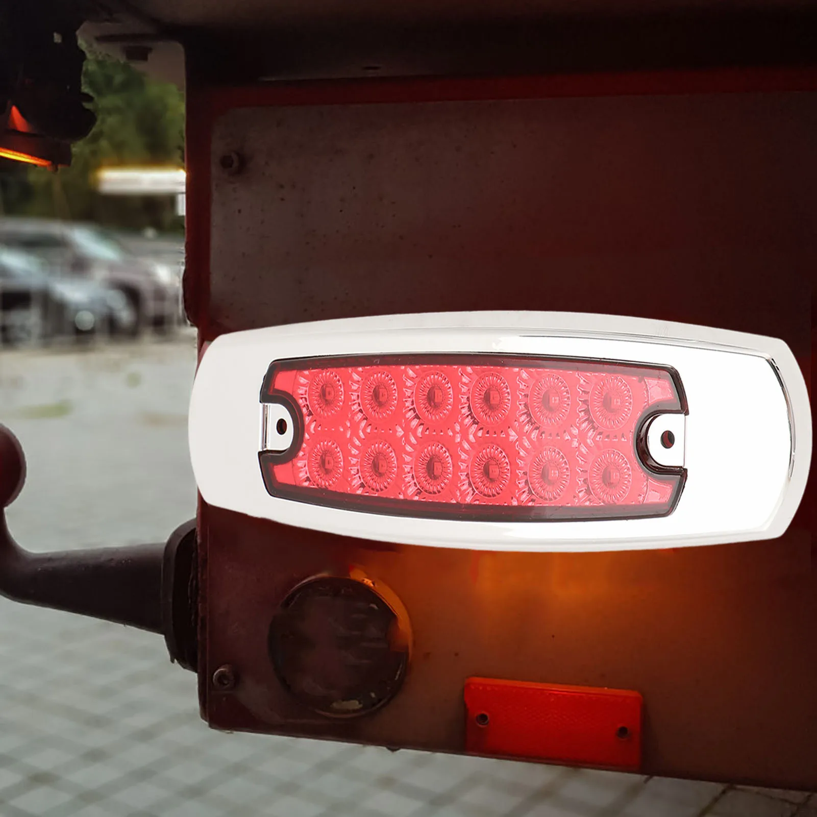 10 قطعة أضواء خلفية الفرامل 12 LED حبيبات مصباح مستديرة متفاوتة الأحجام مشرق الإضاءة مانعة لتسرب الماء مكافحة 6000K شاحنة تحذير أضواء للمقطورة