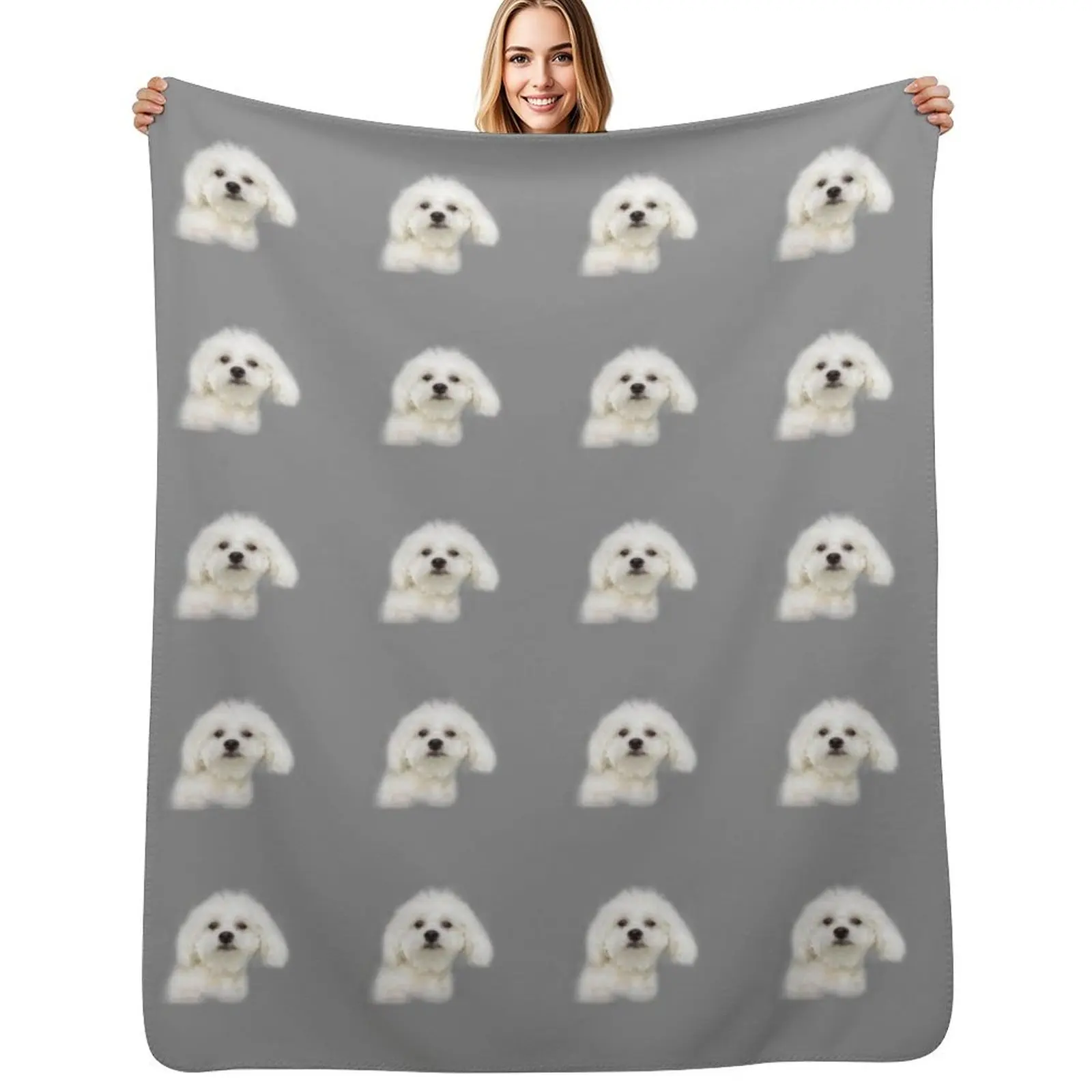 Maltese puppy Throw Blanket Warm Cozy Throw Blanket for Living Room Couch