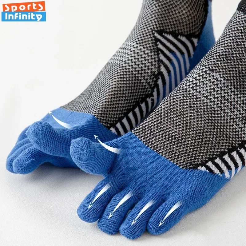 Men Socks Five Toes Sports Socks Women Summer Thin Short Workout Basketball Cycling Socks Hollow Out Mesh Breathable Running Sox