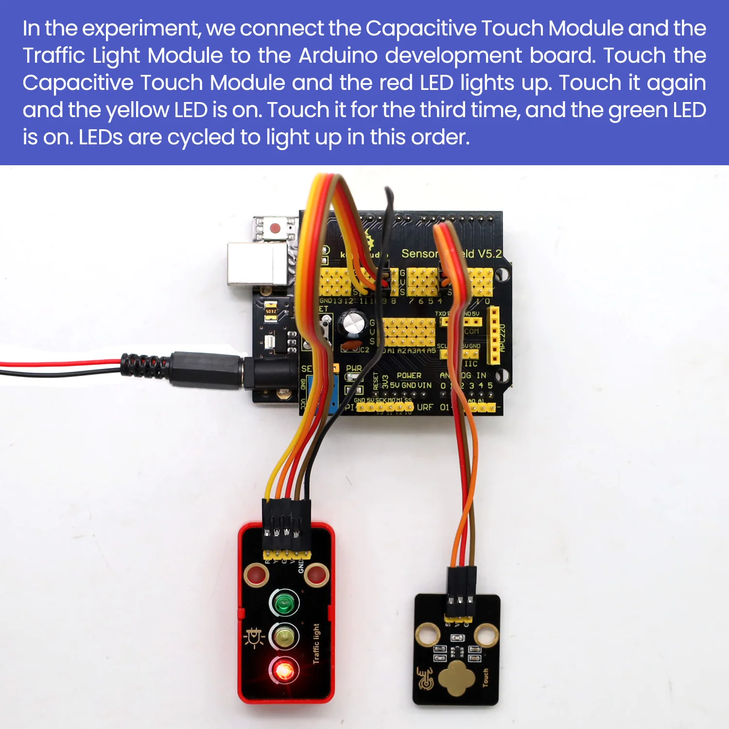 Keyestudio Traffic Light Module For Arduino DIY Programming Projects Compatible LEGO Blocks High Quality DIY Programming Module