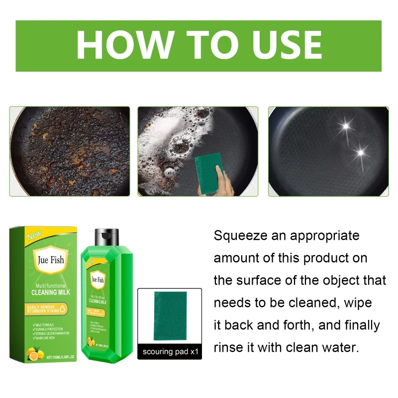 Kitchen Oil Removers Keep Your Cooking Kitchen Clean 100ml Cleaner Milk Agent Kitchen Degreaser M68E