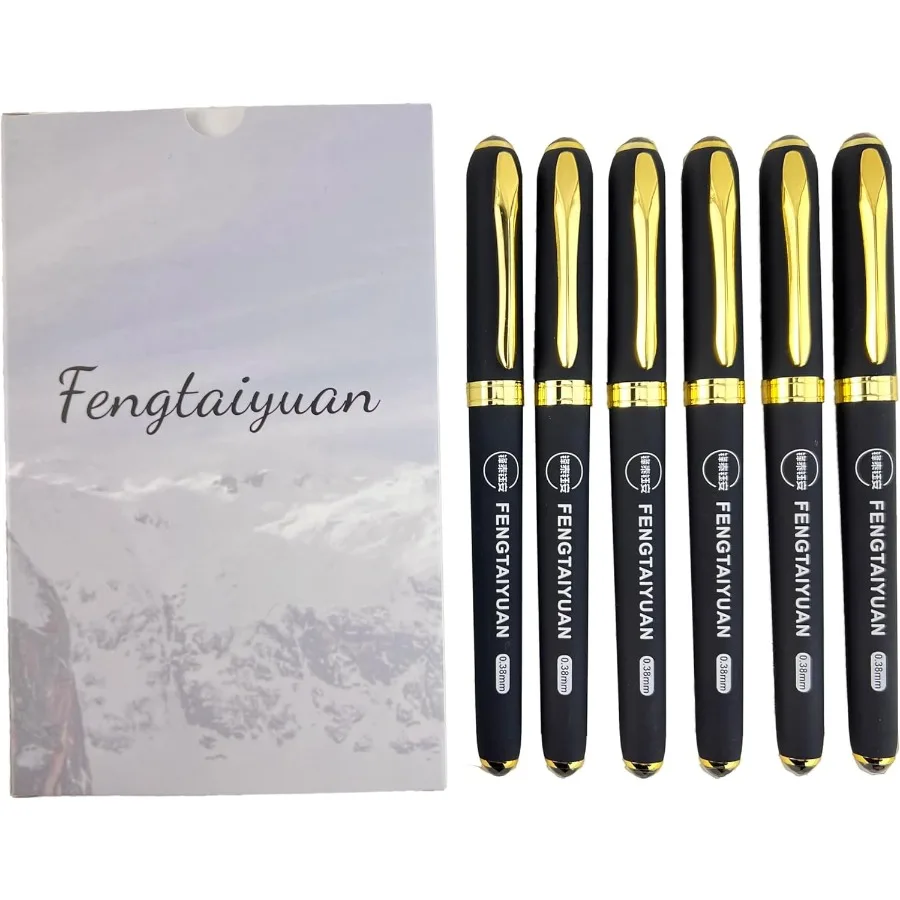 

038P18Prox6 Gel Pens Black Ink Ultra FIne 0.38mm Writting Pens Smooth 6 Pack 038P18Prox6