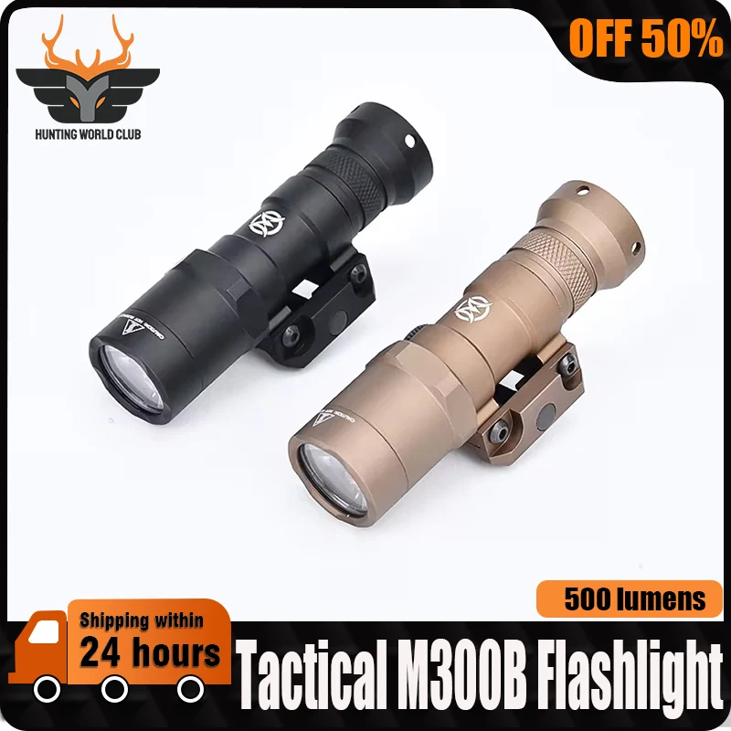 

WADSN Airsoft M300 M300B Tacitcal Flashlight Hunting Weapon Scout Light Momentary-on Constant-on Switch Fit 20MM Picatinny Rail