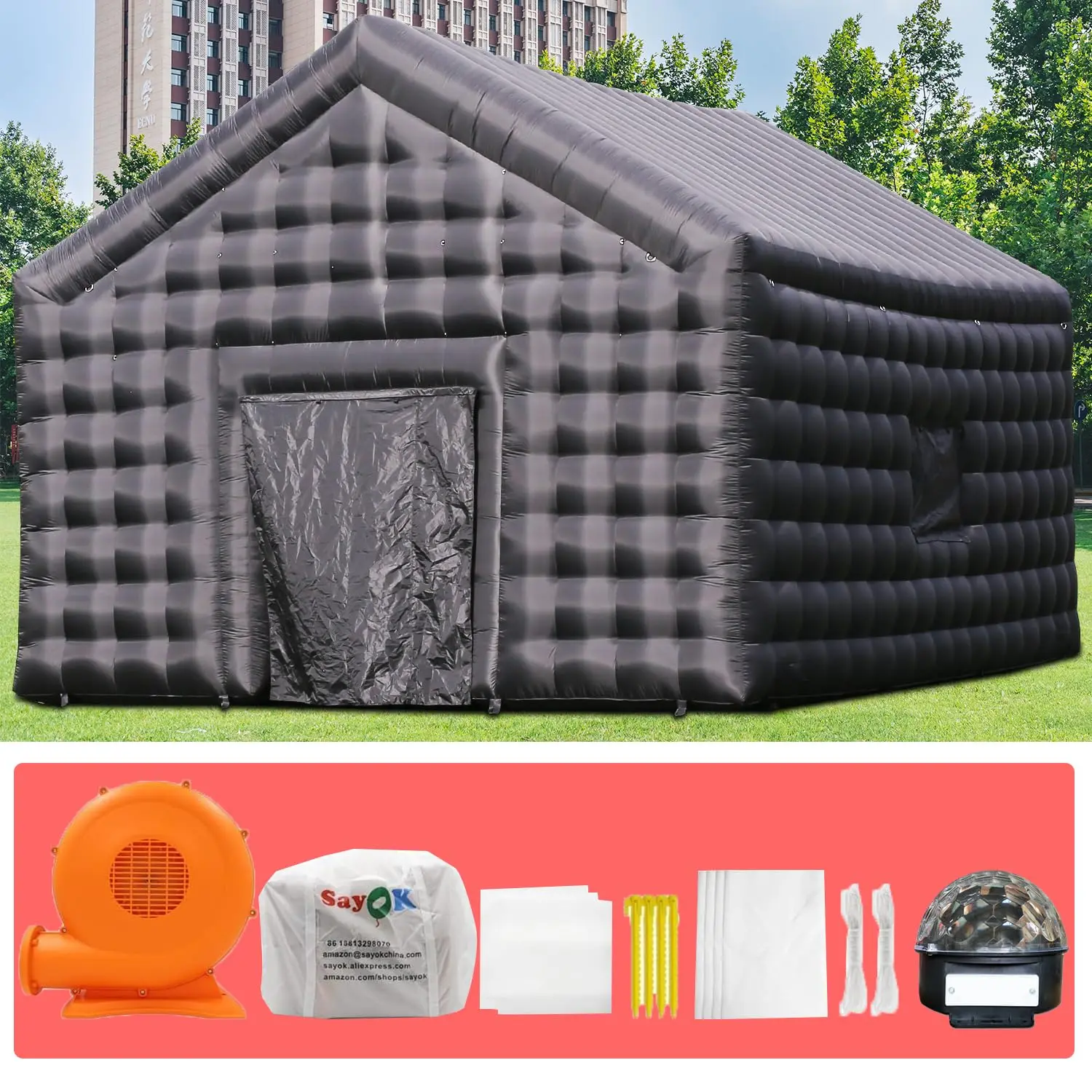 Inflatable Night Club Party Tent Inflatable Black Cube Tent House Inflatable Nightclub Room Bar Tent for Night Club Event Party