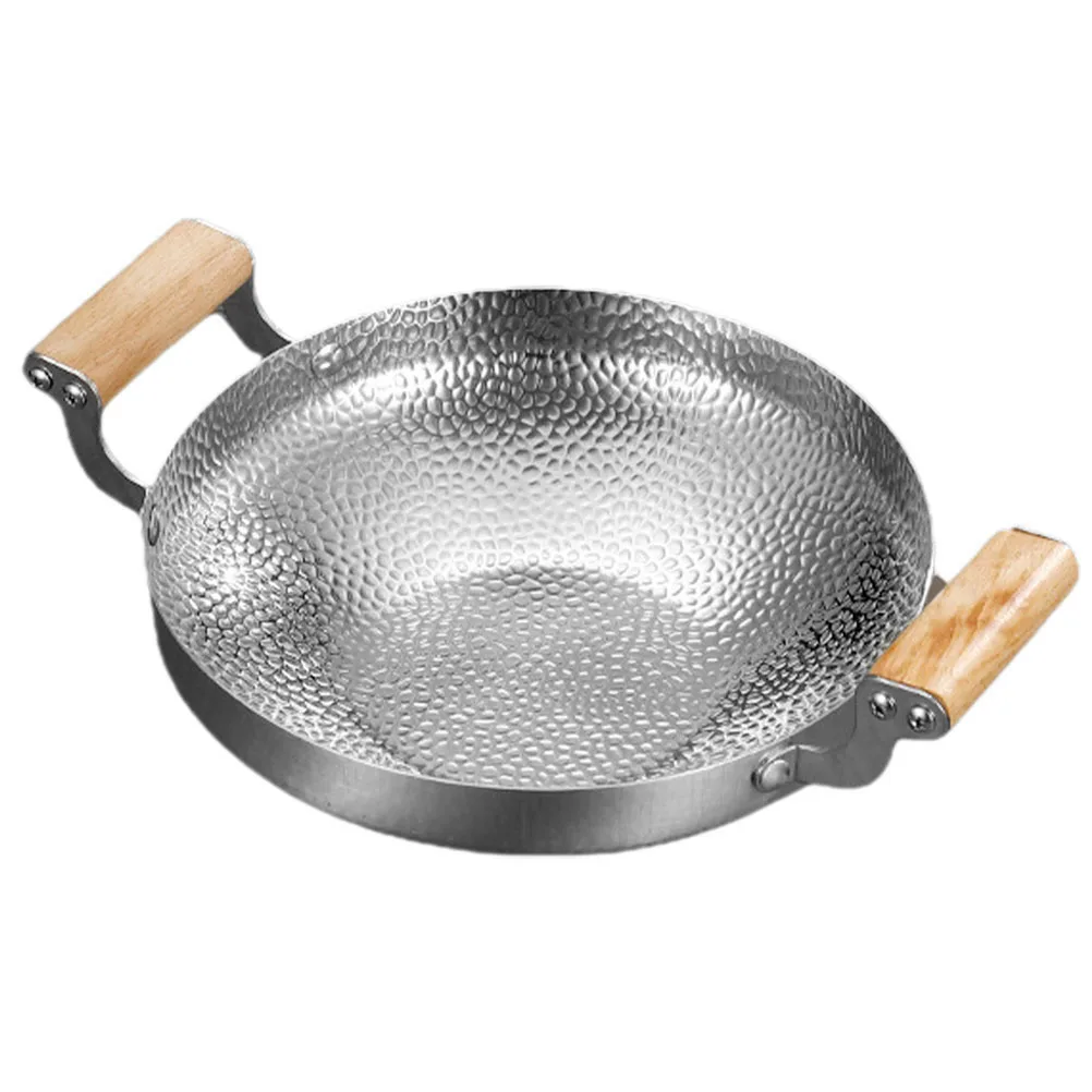 

1pc Single Hot Pot Stainless Steel Kitchen Cooking Tool Frying Pan Small Size Non Stick Easy Clean Design Suitable Home