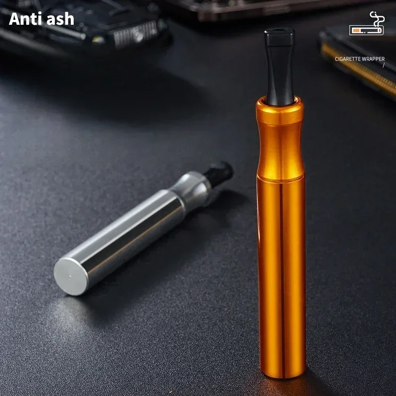 Aluminum Alloy Mini Anti dropping Ashtray Portable Ashtray Outdoor Car Indoor Home Office Resin Bite Cigarette Sleeve Men\'s Gift