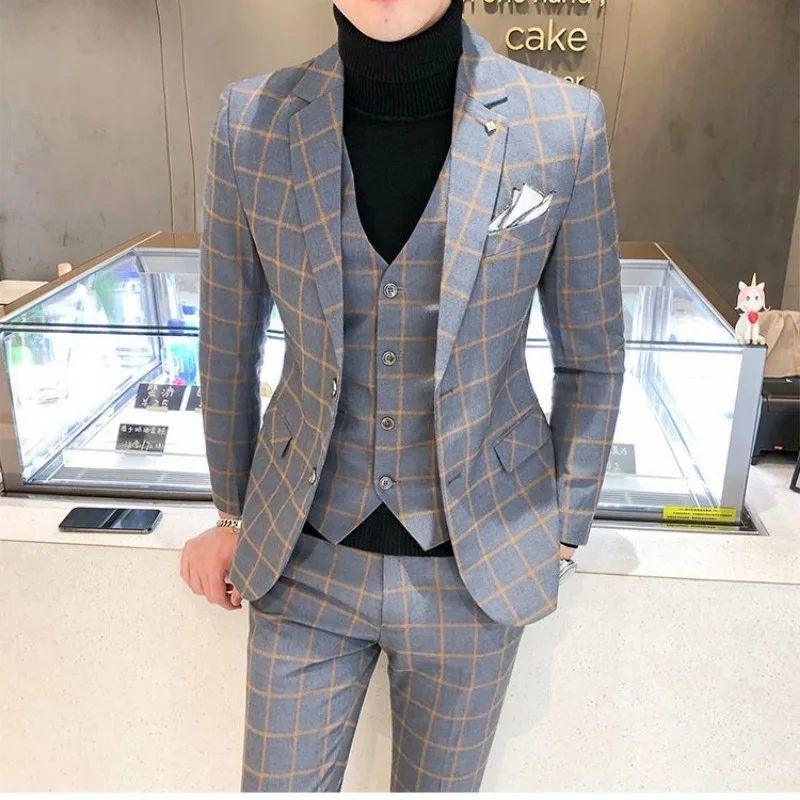 Men's Suit suit Korean Slim-fit Best Man and Groom Wedding Dress Fashionable Handsome Business Casual Suit Formal Suit