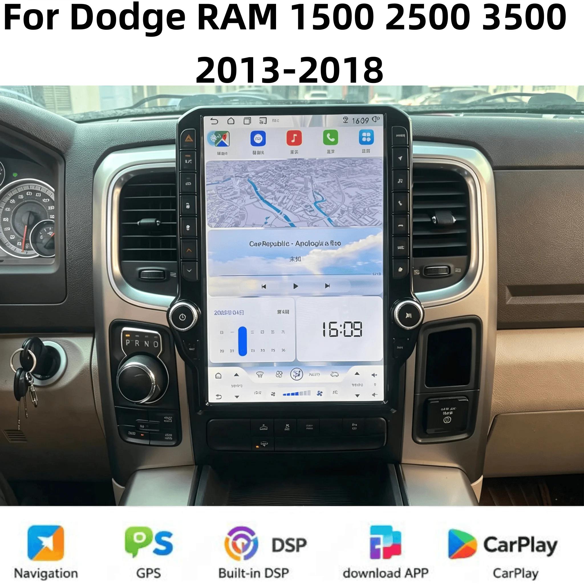 NEW 14.5 Inch Qualcomm For Dodge RAM 1500 2500 3500 2013-2018 Android 13 Car Radio Carplay Auto Screen Bluetooth Multimedia