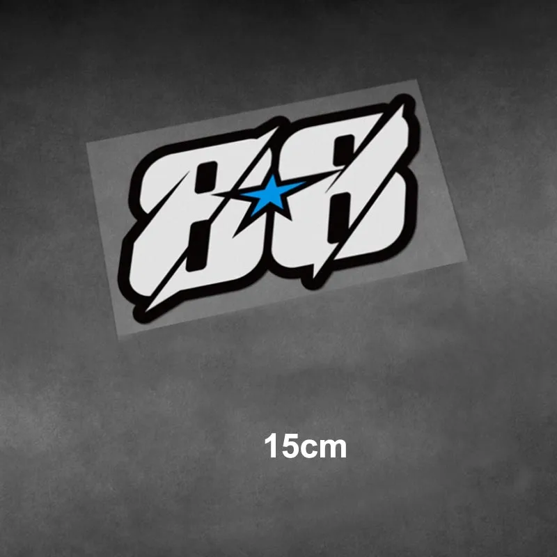 モトGPレーサー番号 88 デカール モトクロス レーシング ヘッド ウインドシールド 燃料タンク 装飾ステッカー ビニール 防水 反射ステッカー