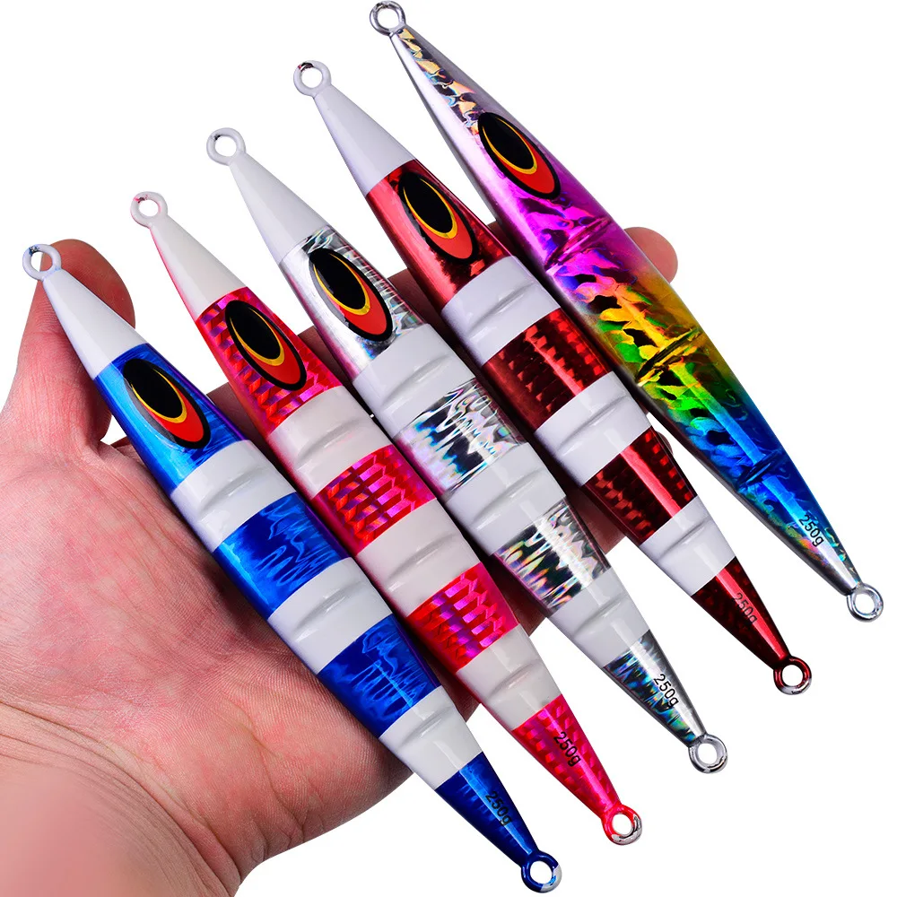 

Glow In Dark Metal Jig Lure, Holographic Laser Scale Vertical Slow Jigging Bait Various Weight Deep Sea Trolling Tackle,3 Packed