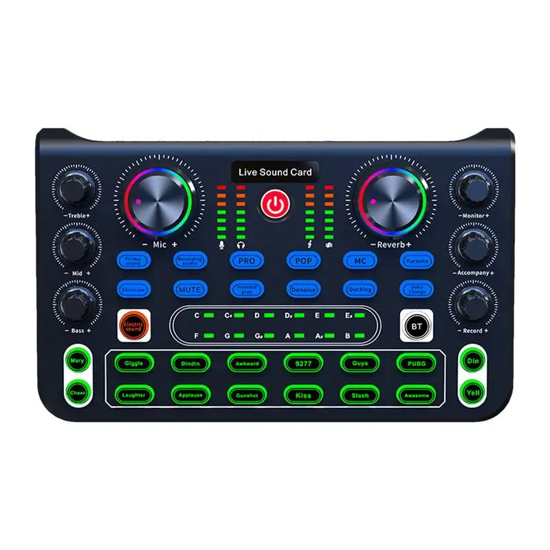 

Sound Card for Live Streaming Streaming Mixer Sound Effects Board Rechargeable Audio Recording Mixers Music Mixer Board Audio