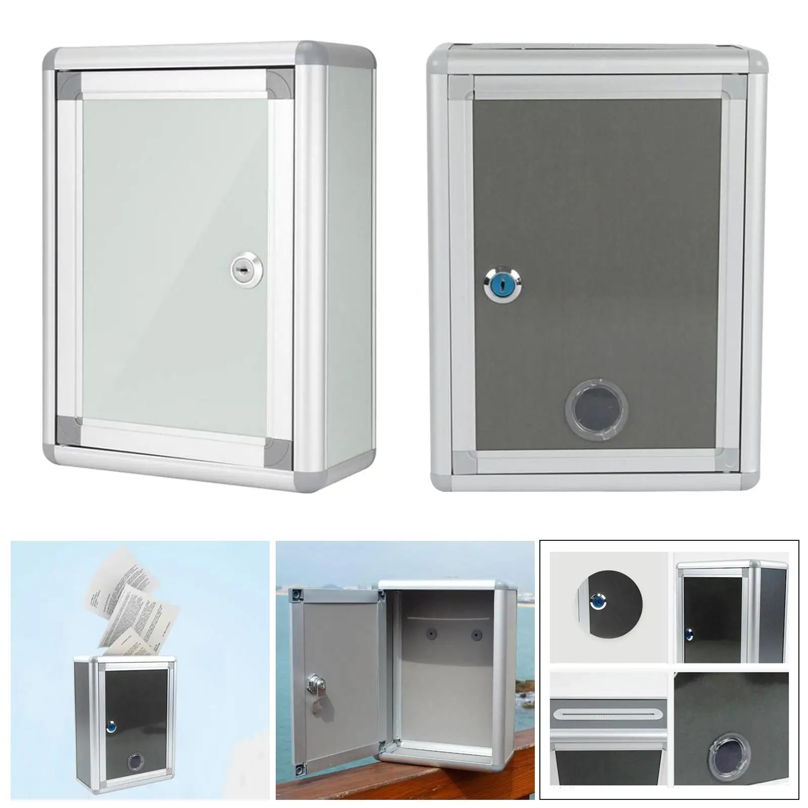 

Locking Mailbox Postbox Letterbox Ballot Comment Box Rainproof Parcel Boxes