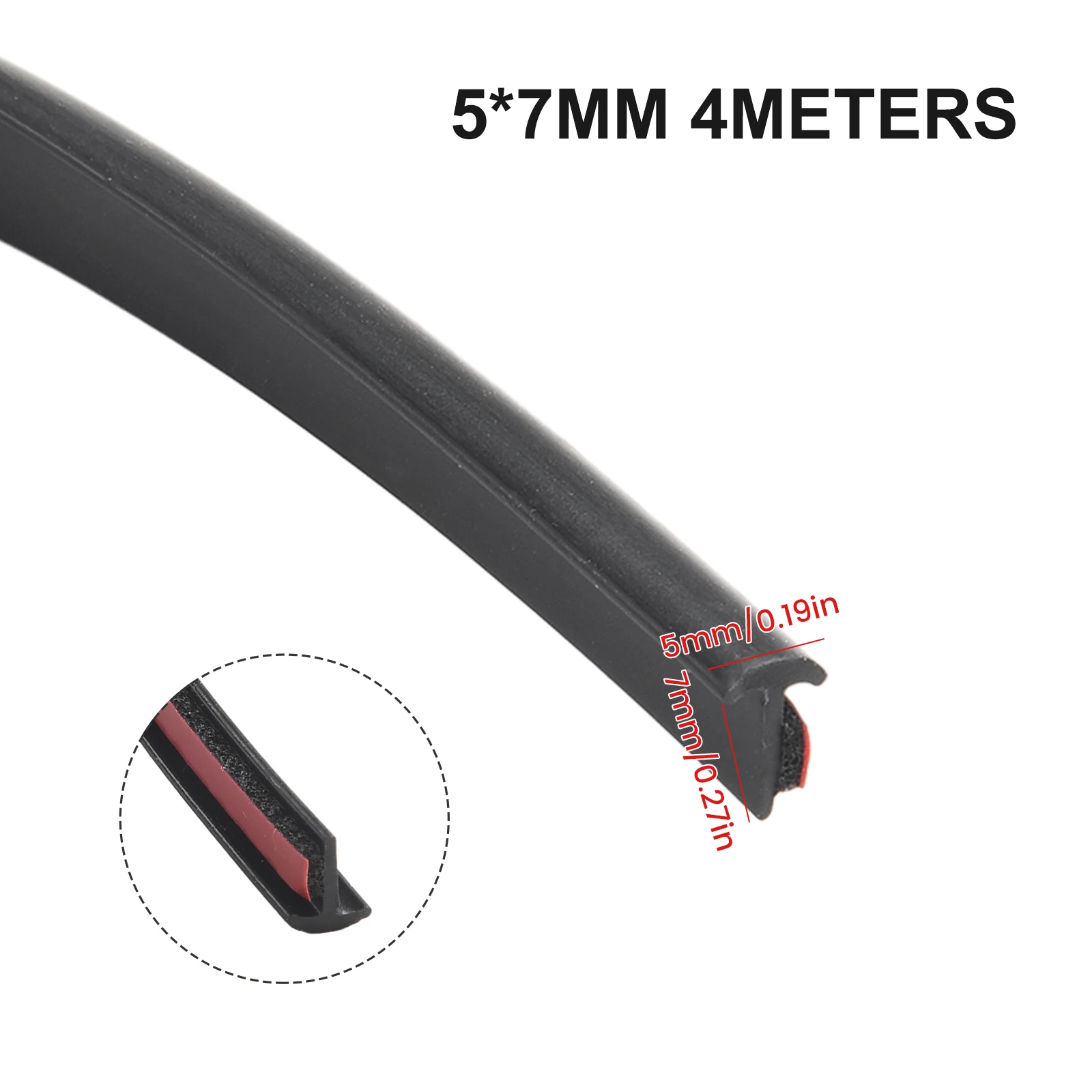 4M T-Shape Rubber Car Door Seal Strip Hood Trunk Edge Weatherstrip Moulding Universal Trim Car Edge Trim Strip