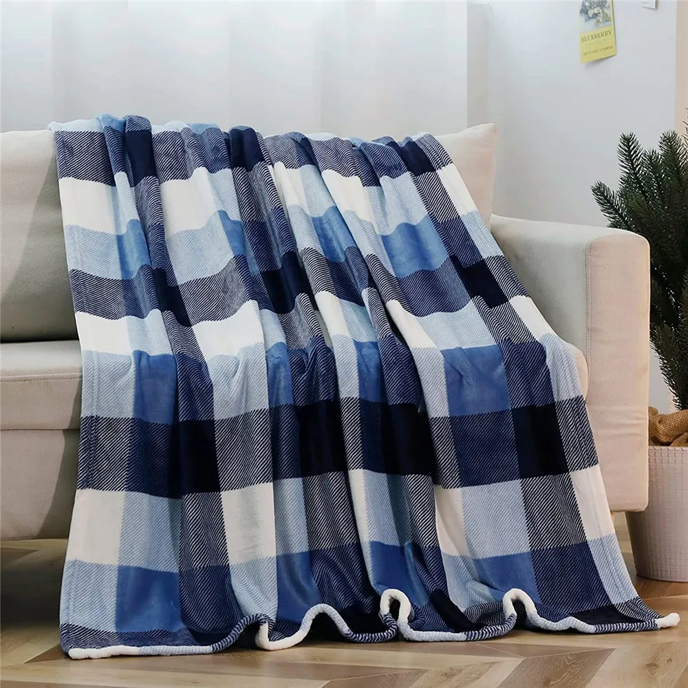 

CLOOCL Plaid Striped Flannel Blankets Fashion Brand 3D Printed Throw Blanket for Beds Adult Kids Winter Keep Warm Plush Quilts