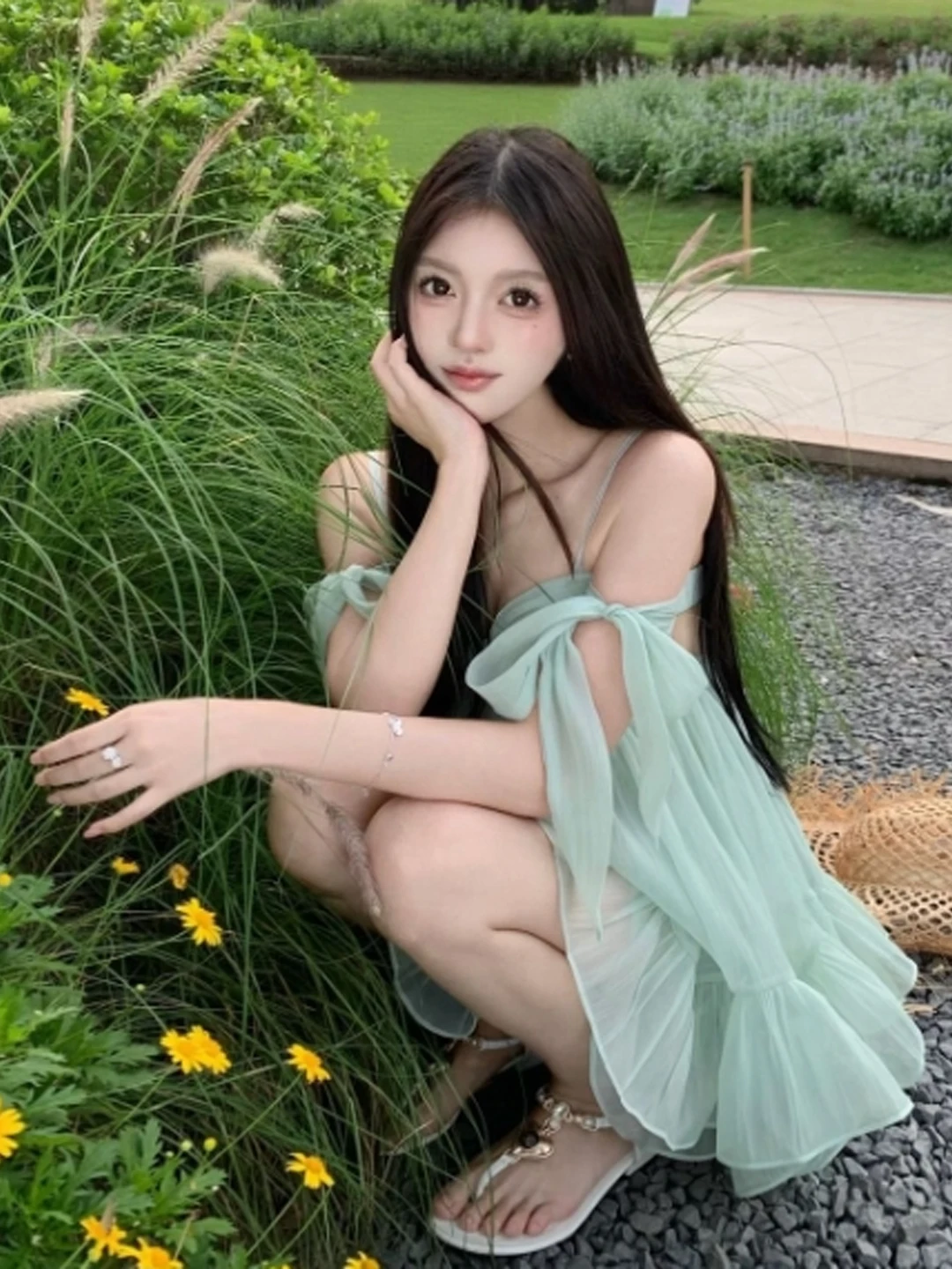 

Gentle Breeze Style Ruffle Hem Short Skirt Strapless Dress Summer Collection Soft Cotton Material Natural Waist Design