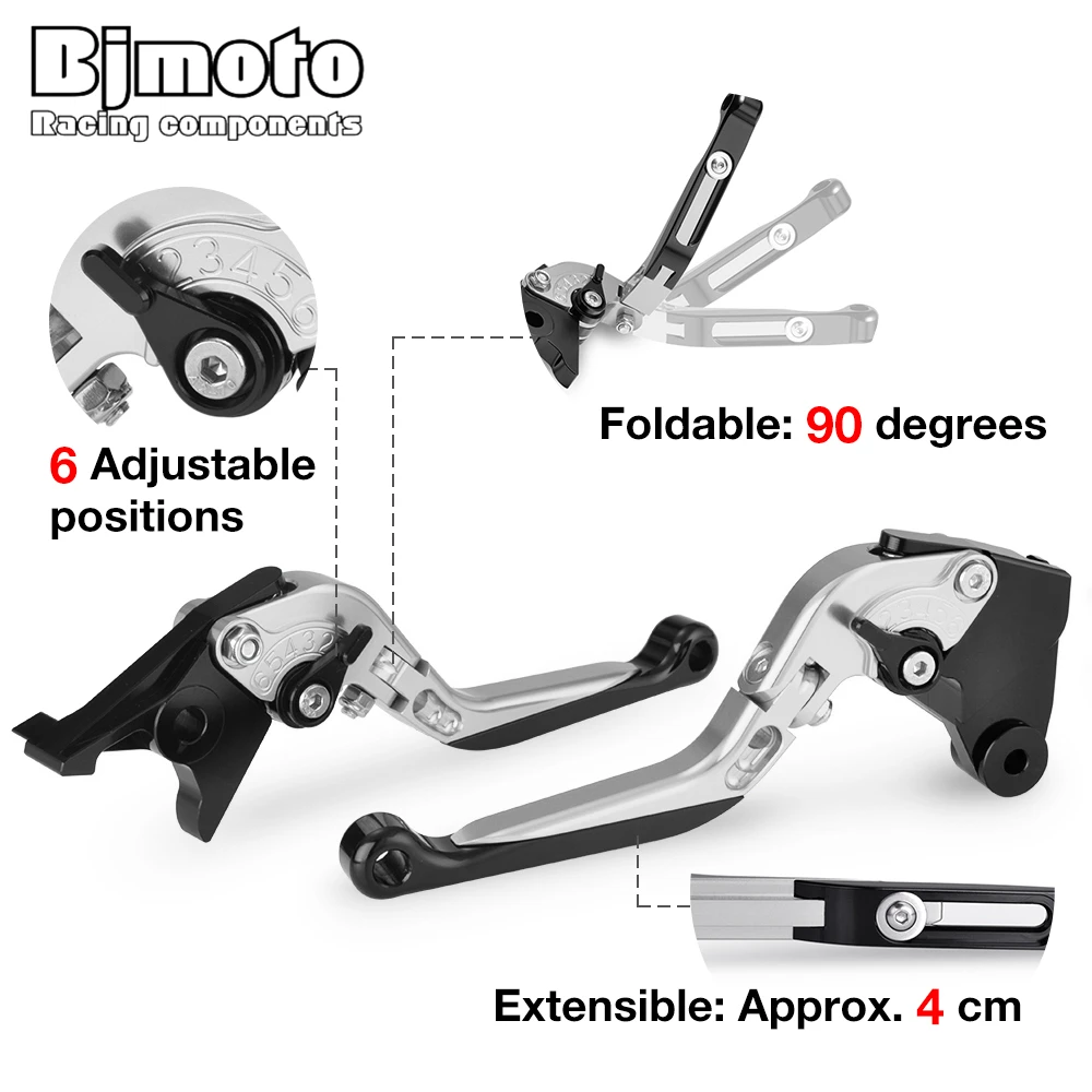 BJMOTO For Yamaha YZF R1 2009-2014 CNC Adjustable Folding Extendable Motorcycle Brake Levers Clutch Lever