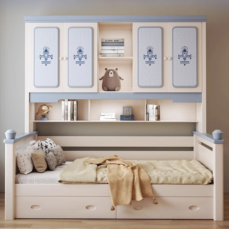 120x200 135x200 150x200 180x200 cm Modern minimalist locker bedroom beds loft bed furniture with storage cabinet mattress