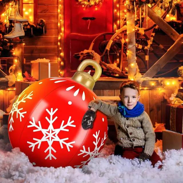 60cm Outdoor Christmas Inflatable Decorated Ball PVC Giant Big Large Balls Xmas Tree Decorations Toy Ball Without Light Ornament 5 60cm Outdoor Christmas Inflatable Decorated Ball PVC Giant Big Large Balls Xmas Tree Decorations Toy Ball Without Light Ornament 5