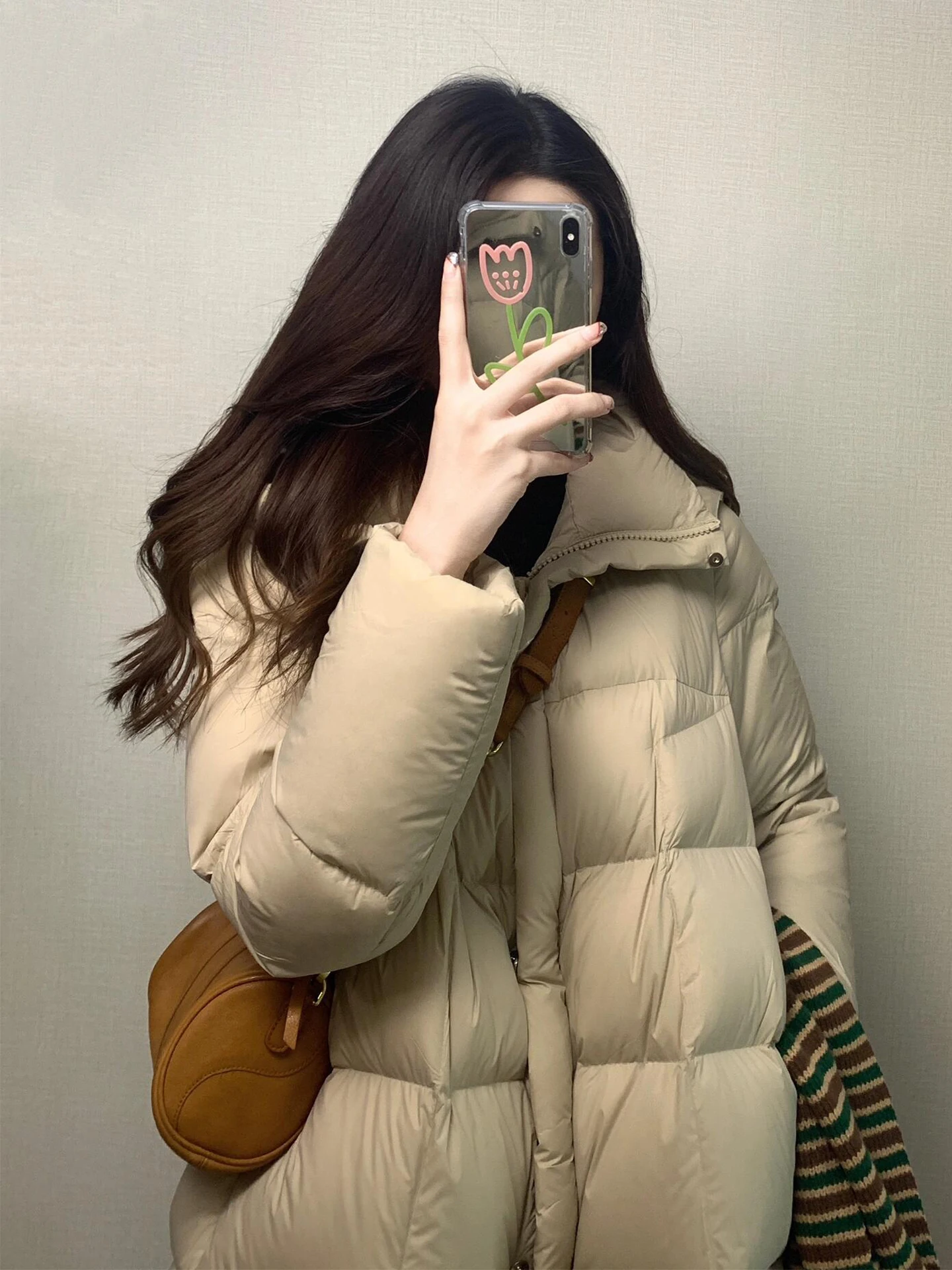 Winter Thickened Long Women's down Cotton Jacket Loose Fitting Korean Style Commute Fashion plus Size Beautiful Outerwear