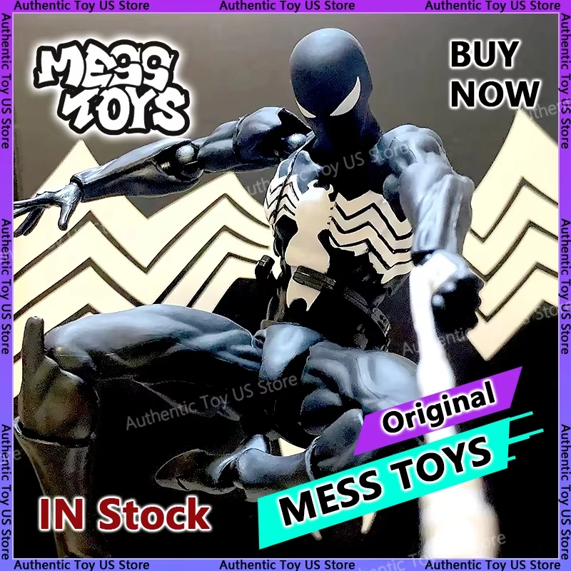 

In Stock Mess Toys Spider Man Symbiote Spiderman Messtoys Black Suit Neighbor Scarlet Spider Anime Action Figure Gifts Toys