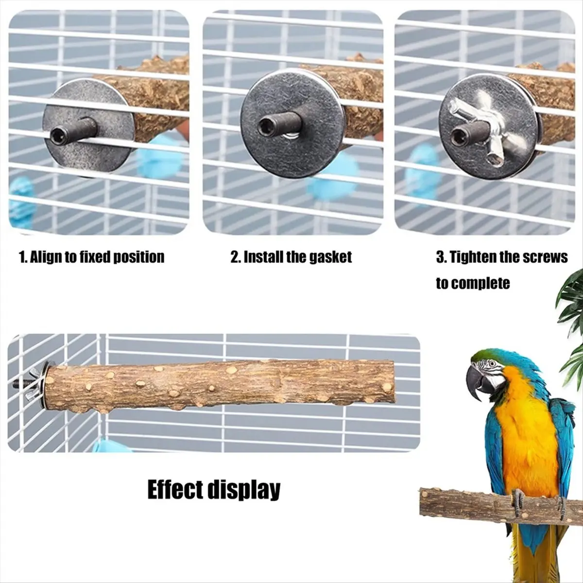 7 PCS Wood Bird Perches for Parrot, Bird Climbing Standing Branches Toy for Birds Budgies Cockatiels Conure Lovebirds